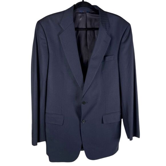 Brooks Brothers Loro Piana super 120s Navy blue Wool Sport Coat Blazer Mens 42L - Picture 2 of 11